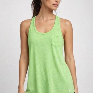 Under Armour Women's Lime Green Racerback Tank with Pocket